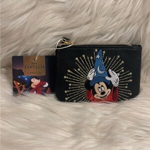 Disney Fantasia Mickey Mouse Black Coin Purse NWT